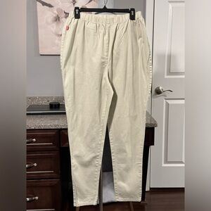 Woman Within Khaki Pants Pull On Elastic Waist size 18W